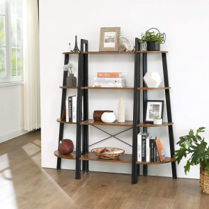 Raft tip Scară Model Tyler, Maro rustic/Negru, 56x34x137.5 cm - Img 4