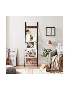 Scara cu carlige, Vasagle, Maro Rustic, 43 x 33 x 9,4 cm - Img 4