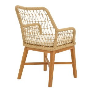 Scaun cu Brate Model Elaiza, Natur/Bej, 58x60x90 cm - Img 2