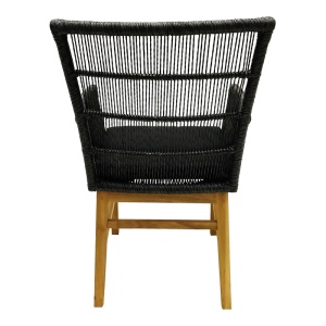 Scaun cu Brate Model Inca, Natur/Negru, 60x61x90 cm - Img 5