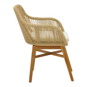 Scaun cu Brate Model Kalie, Natur/Bej, 60x61x80 cm - Img 3