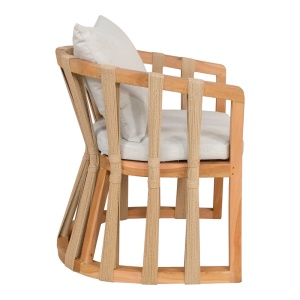 Scaun cu Brate Model Morani, Natur, 61x66x75 cm - Img 3