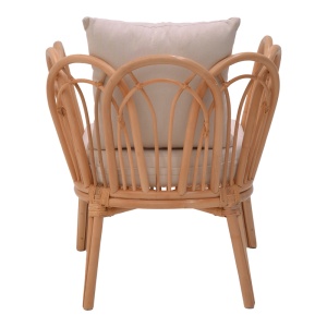 Scaun cu Brate Model Tania, Natur/Alb, 76x76x76 cm - Img 5