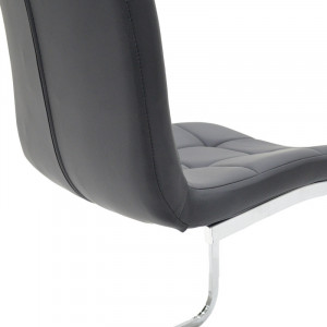 Scaun Darrell piele ecologica negru - metal cromat 42x49x106cm - Img 7