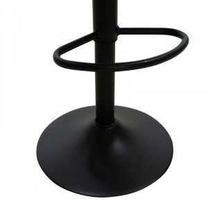 Scaun de bar Coozy reglabil pe inaltime stil capitonat metal negru mat cu piele ecologica pe negru - Img 8