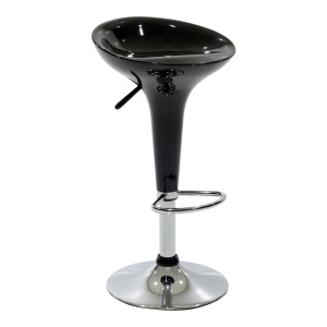 Scaun de bar Felice, negru/argintiu, 40x43x84 cm