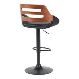 Scaun de bar Fern, negru/nuc, 50x48.5x89-110.5 cm - Img 2
