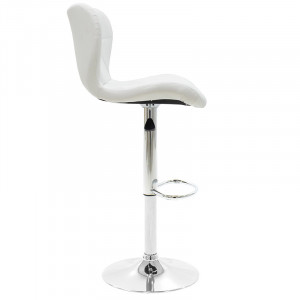 Scaun de bar, inaltime ajustabila, Model Coozy, Alb, 46x47x112 cm - Img 4