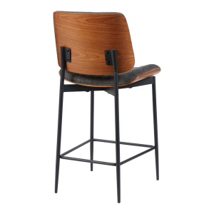 Scaun de bar Kathy, nuc/gri, 48.5x52.5x96 cm - Img 2