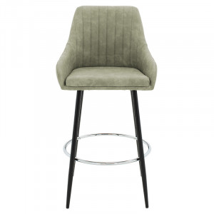 Scaun de bar Model Cody, Verde/Negru, 49x51x98 cm - Img 4