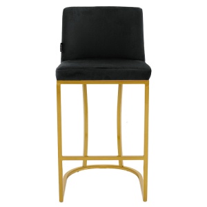 Scaun de bar Model Impartial, Auriu/Negru, 48x46x106 cm - Img 4