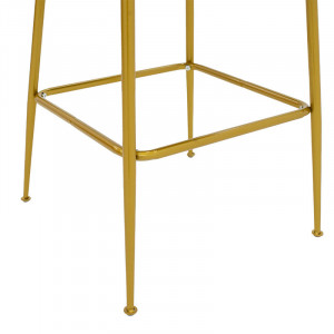 Scaun de bar Model Impel, Roz pudrat/Auriu, 46x51x103 cm - Img 8