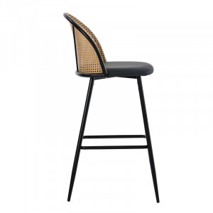 Scaun de bar Model Kace, Natur/Negru, 43x55x102 cm - Img 3
