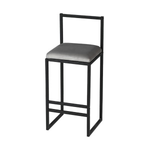 Scaun de bar Model Nordic, Gri, 35x35x80 cm - Img 4