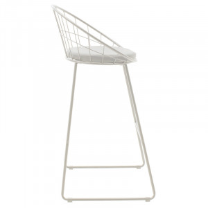 Scaun de bar Model Seth, Alb, 52x52x96 cm - Img 3