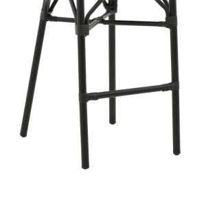 Scaun de bar pentru exterior, Model Dezyan, culoare negru, aluminiu si textil, 41.5x53.5x116 cm - Img 7