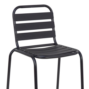 Scaun de bar pentru exterior, Model Sussie, culoare negru, metal si aluminiu, 58x58x111 cm - Img 6