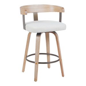 Scaun de bar rotativ Anesy, bej, 54x50x85 cm