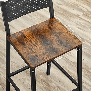 Scaun de bar, Vasagle, Negru , 43.1x50.7x97.2 cm - Img 7