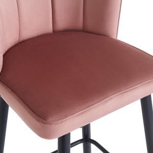 Scaun de bar Velvi, roz, 46x45x105.5 cm - Img 5