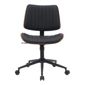 Scaun de birou Amani, negru/nuc, 52x54x90.5 cm - Img 4