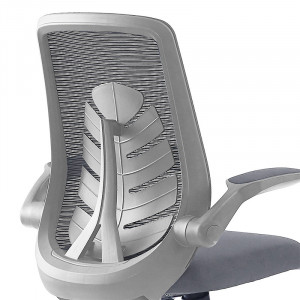 Scaun de birou Enrich cu plasa din material textil de culoare gri - Img 6
