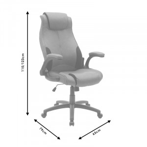 Scaun de birou manager Bear cu piele ecologica gri antic negru - antic - Img 8