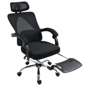 Scaun de birou manager cu suport pentru picioare Titan Premium Quality tesatura de calitate superioara - plasa neagra - Img 3