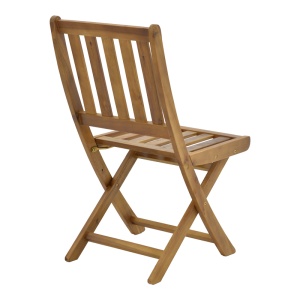 Scaun de exterior, Model Elijie, culoare natural, lemn masiv de salcam, 45x62x90 cm - Img 3