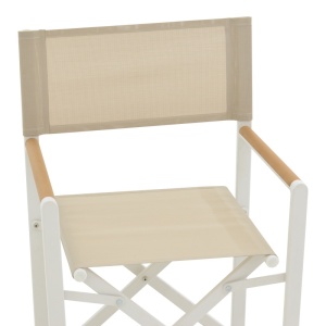 Scaun de exterior, tip regizor, Model Mabu, culoare alb, aluminiu si textil, 56x48x86 cm - Img 14