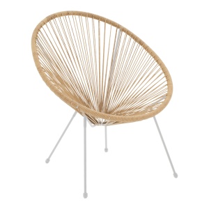 Scaun de Gradina Acapulco, alb/natural, 68.5x74.5x84 cm