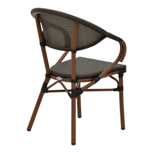 Scaun de grădină Isaia Negru 57x57x83 cm - Img 2