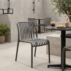 Scaun de Gradina Zoi, gri antracit, 42x58x79 cm - Img 2