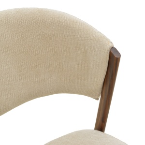 Scaun dining Dolez, tapițat cu material textil, Bej/Nuc, 49 × 58,5 × 82 cm - Img 6