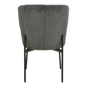 Scaun dining Houlian, tapițat cu material textil, Gri antracit/Negru, 46 × 66 × 89 cm - Img 5