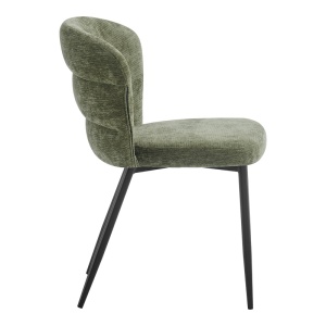 Scaun dining Mercy, tapițat cu material textil, Verde măsliniu/Negru, 57 × 60,5 × 79 cm - Img 4