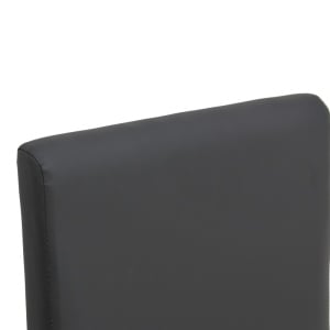 Scaun dining Zeben, tapițat cu piele ecologică, cadru din lemn de arbore de cauciuc, Negru, 43,5 × 55,5 × 93,5 cm - Img 6