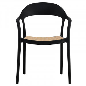 Scaun exterior Ember cu protectie UV plastic bej-negru 52.5x56.5x81cm - Img 4