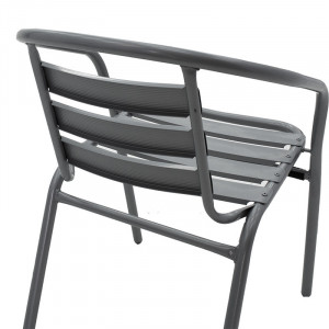 Scaun exterior Tade din metal de culoare gri inchis - Img 6