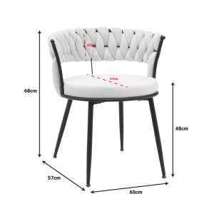 Scaun Model Alkia, Crem/Negru, 60x57x68 cm - Img 9