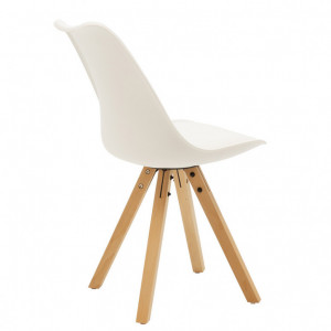 Scaun Model Caron, Alb/Natur, 48x55x80 cm - Img 2