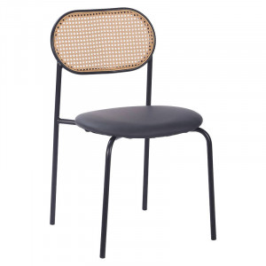 Scaun Model James, Negru/Bej, 46.5x50x79.5 cm - Img 1