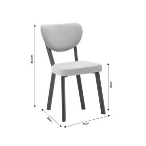 Scaun Model Joley, Negru/Gri inchis, 50x50x77.5 cm - Img 8
