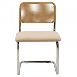 Scaun Model Lusy, Bej/Crom, 46.5x50x79.5 cm - Img 4