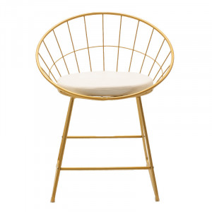 Scaun Model Seth, Auriu/alb, 58x50x71 cm - Img 5