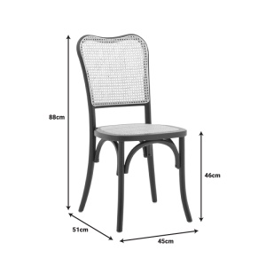Scaun Model Zozele, Natur/Negru, 45x51x88 cm - Img 8