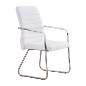 Scaun pentru vizitatori Sefine, alb/crom, 53x45x97 cm