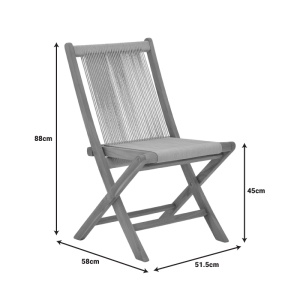 Scaun pliabil Model Banou, Natur, 52.5x56x89 cm - Img 9