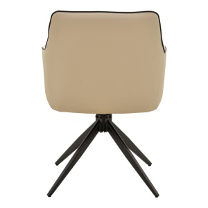 Scaun Rotativ Model Debra, Bej/Negru , 60x64x83 cm - Img 5
