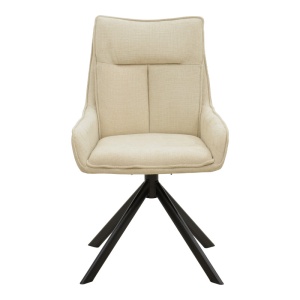 Scaun rotativ Model Konelian, Bej/Negru , 54x63x88 cm - Img 4